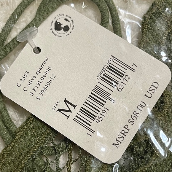 Free People Adella Cami Top In Olive Sparrow Size Medium NWT - Picture 7 of 11